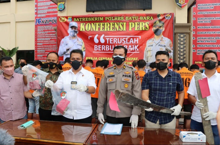 Polres Batu Bara Berhasil Tangkap 19 Orang Pelaku Pembunuhan Di Pakam Raya