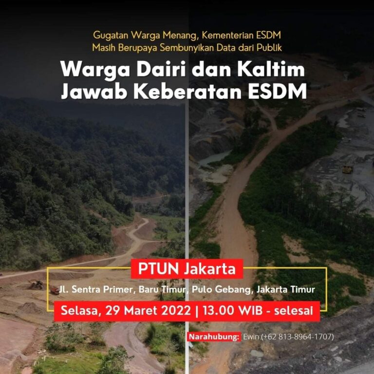 Jatam Kaltim dan Warga Dairi Serahkan Jawaban Atas Keberatan Kementerian ESDM