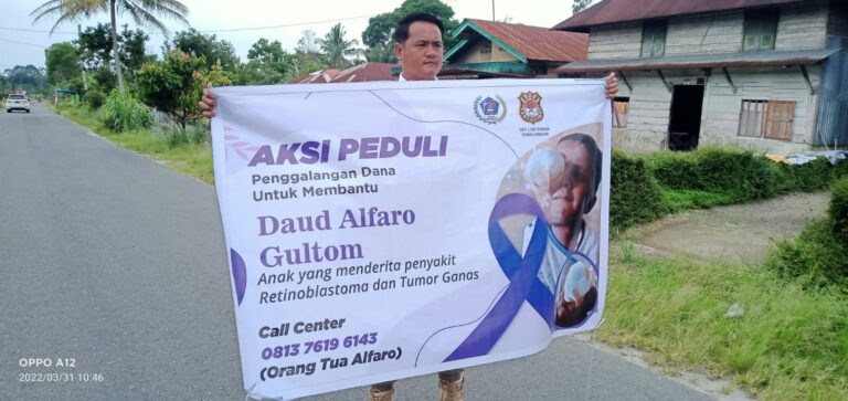 Alfaro Gultom 4 Tahun Mengidap Tumor Ganas, FKAJ dan LSM Pakar Lakukan Aksi Peduli