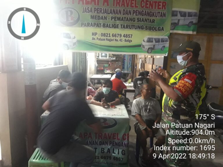 Koramil 17/ Balige Lakukan Himbauan Prokes Covid-19 Kepada Masyarakat