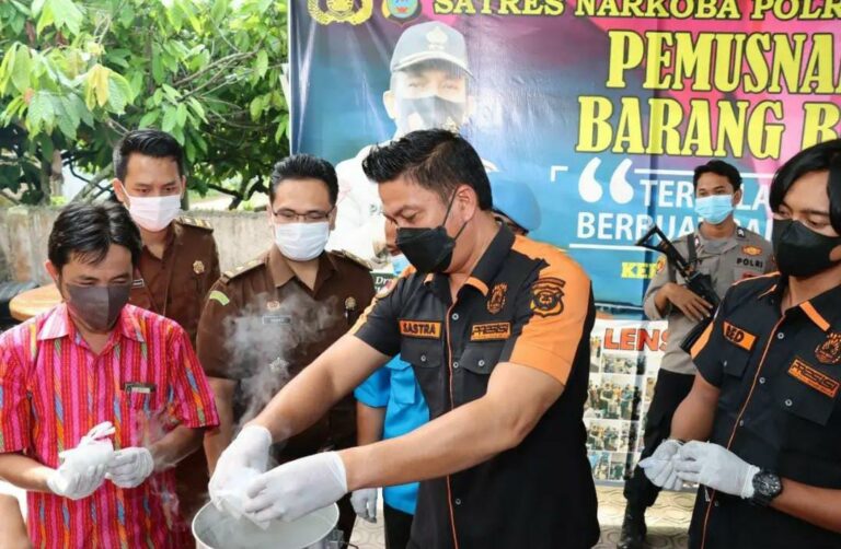Polres Batubara Musnahkan Setengah Kilogram Sabu – sabu Hasil Tangkapan