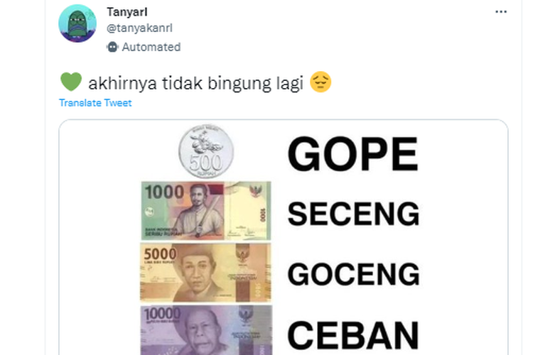 Ramai Twit soal Arti Gopek, Goceng, Ceban, dan Gocap, Bagaimana Asal-usulnya?