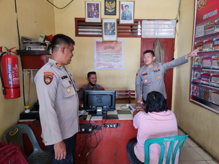 Polres Simalungun Periksa SPKT Polsek Purba, Sekaligus Anev Bhabinkamtibmas