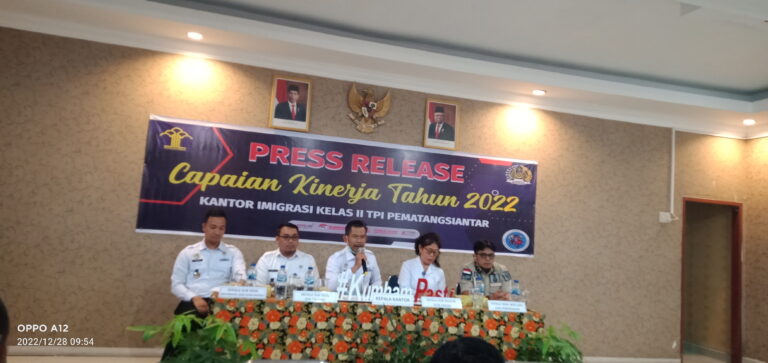 Capaian Kinerja Imigrasi  Kelas II TPI Pematang Siantar Tahun 2022 Meningkat 14,11 %