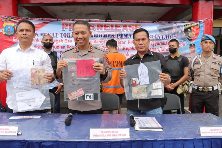 Polres Siantar Gelar Konferensi Pers Operasi Pekat 2023 Target 100 Persen