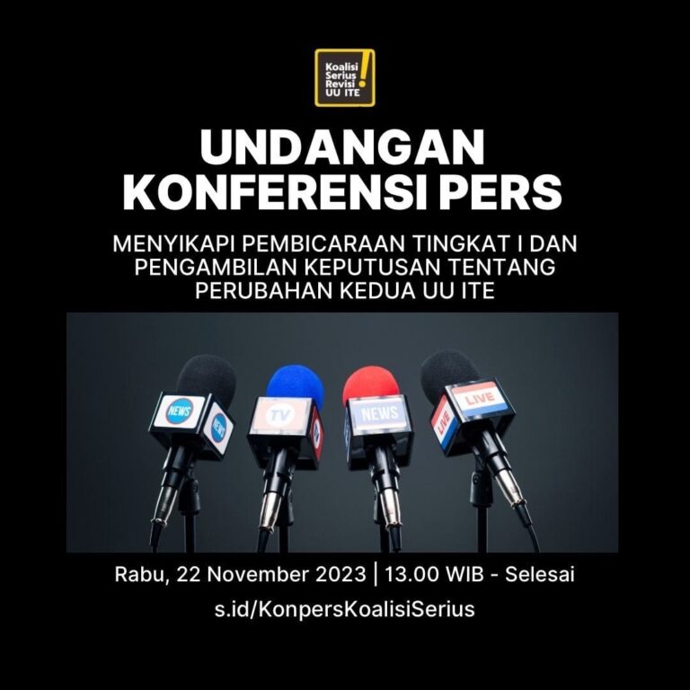 Koalisi Serius Mendesak Penundaan Pengesahan Revisi Kedua UU ITE