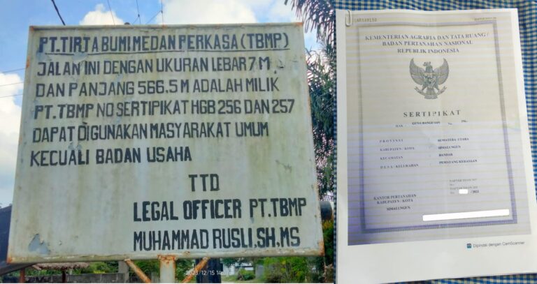 PT. Tirta Bumi Medan Perkasa Belum Juga Menyerahkan Surat Pernyataan Perbaikan Jalan Jandi Damanik 