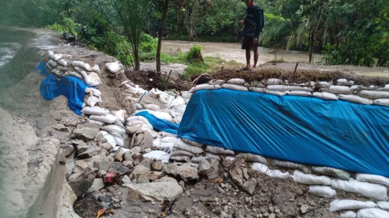 Benteng Tanggul Irigasi Mengairi Sawah Bah Jambi II, Baja Dolok dan Pagar Jawa Pecah, Petani Menjerit