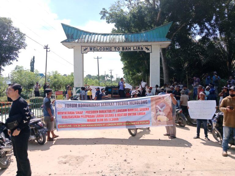 Forum Komunikasi STM Perdagangan Demo PT. Lonsum Bahlias Tuntut Lahan Wakaf