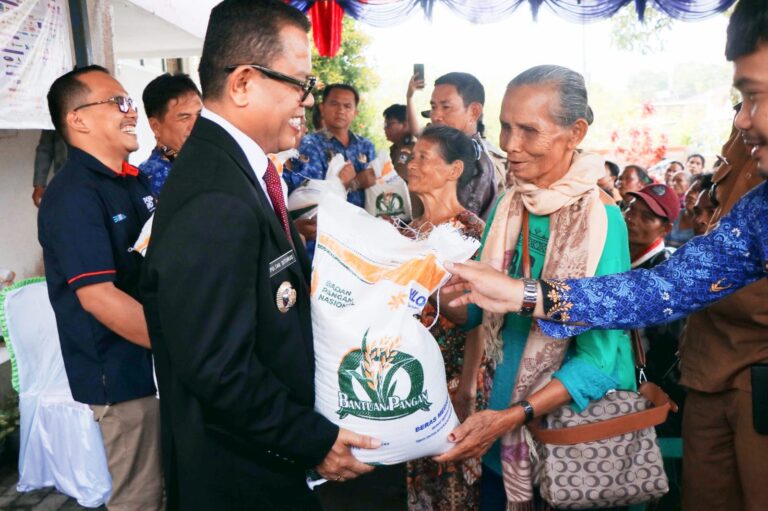 Pemerintah Toba Serahkan Bantuan Beras Alokasi