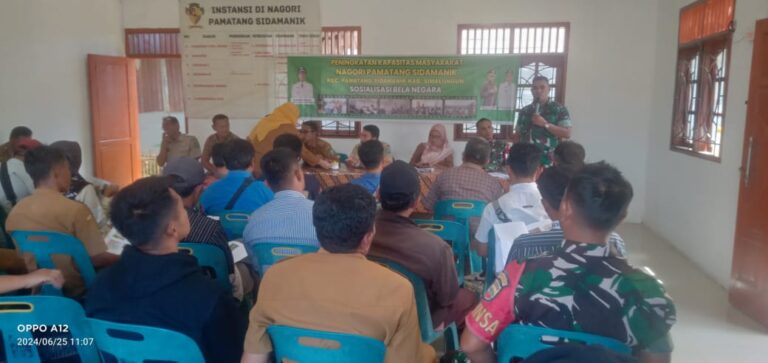 Kodim 0207/Simalungun Gelar Sosialisasi Bela Negara  Di Empat Nagori Di Pematang Sidamanik