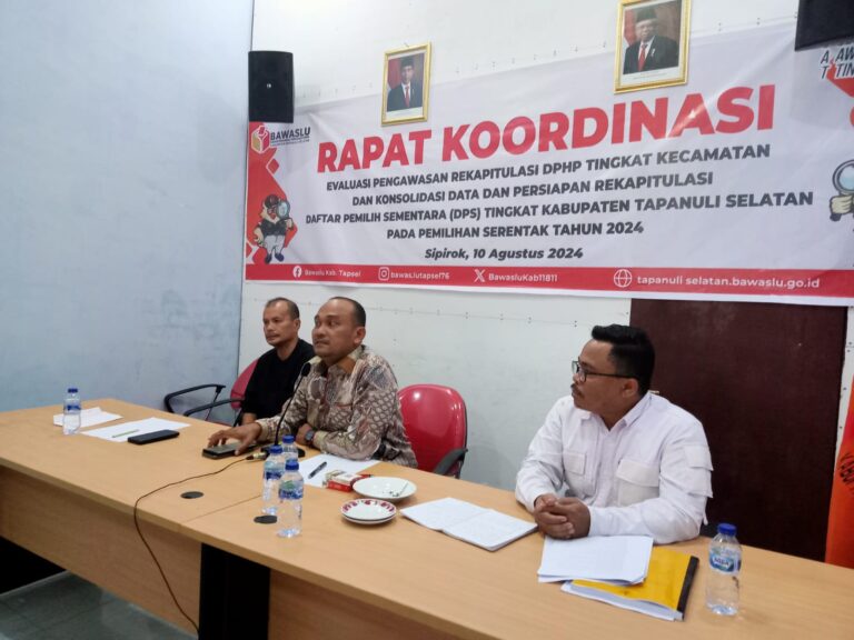 Persiapan DPS Bawaslu Rapat Kordinasi Dengan Panwaslu Se-Kecamatan Tapsel