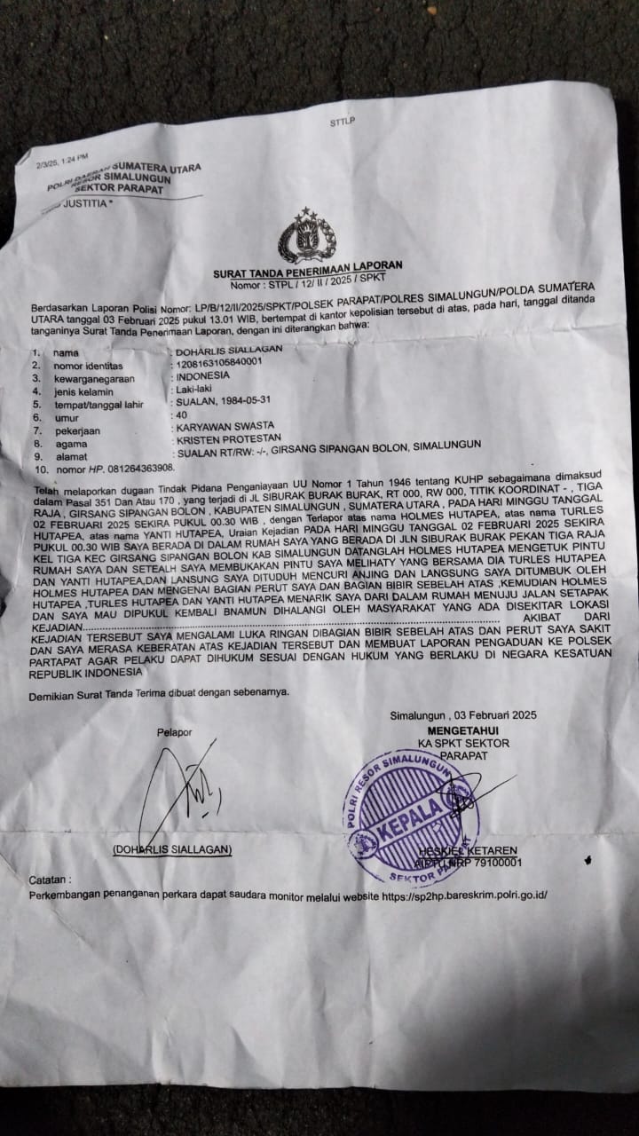 Dipolsek Parapat Untuk Menangkap Pelaku Penganiaya Harus Bayar 3 Juta