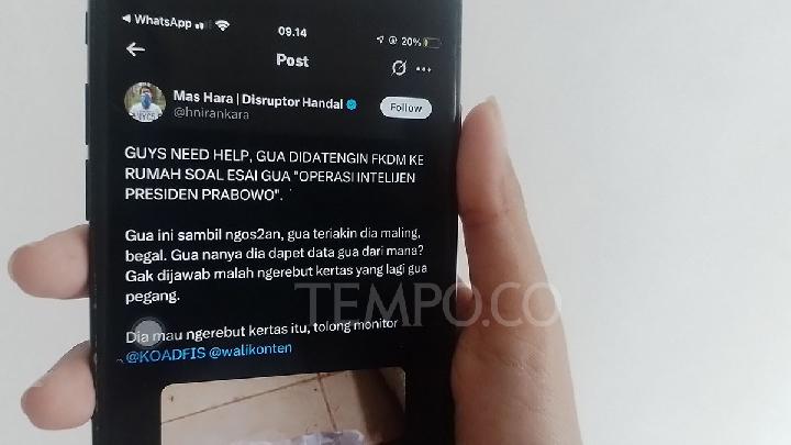 Penulis Esai Konspirasi soal Prabowo Didatangi Anggota FKDM