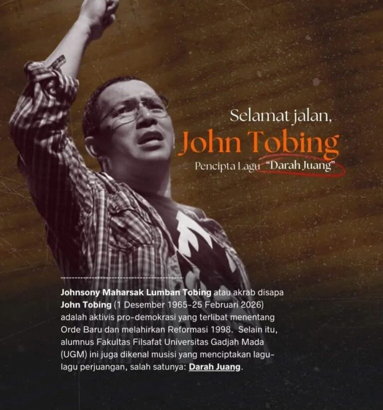 Selamat Jalan John Tobing Pencipta Lagu Darah Juang