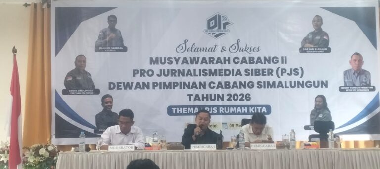 Dialog Publik Hukum dan Profesionalisme Jurnalis Membuka Muscab PJS Ke II Simalungun