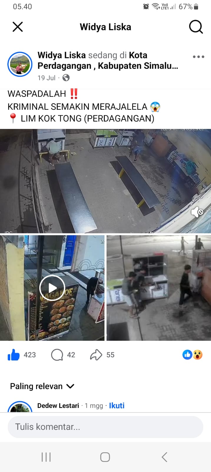 Terekam CCTV Empat Pemuda Mencuri Dikedai Kopi Lim Koktong Perdagangan